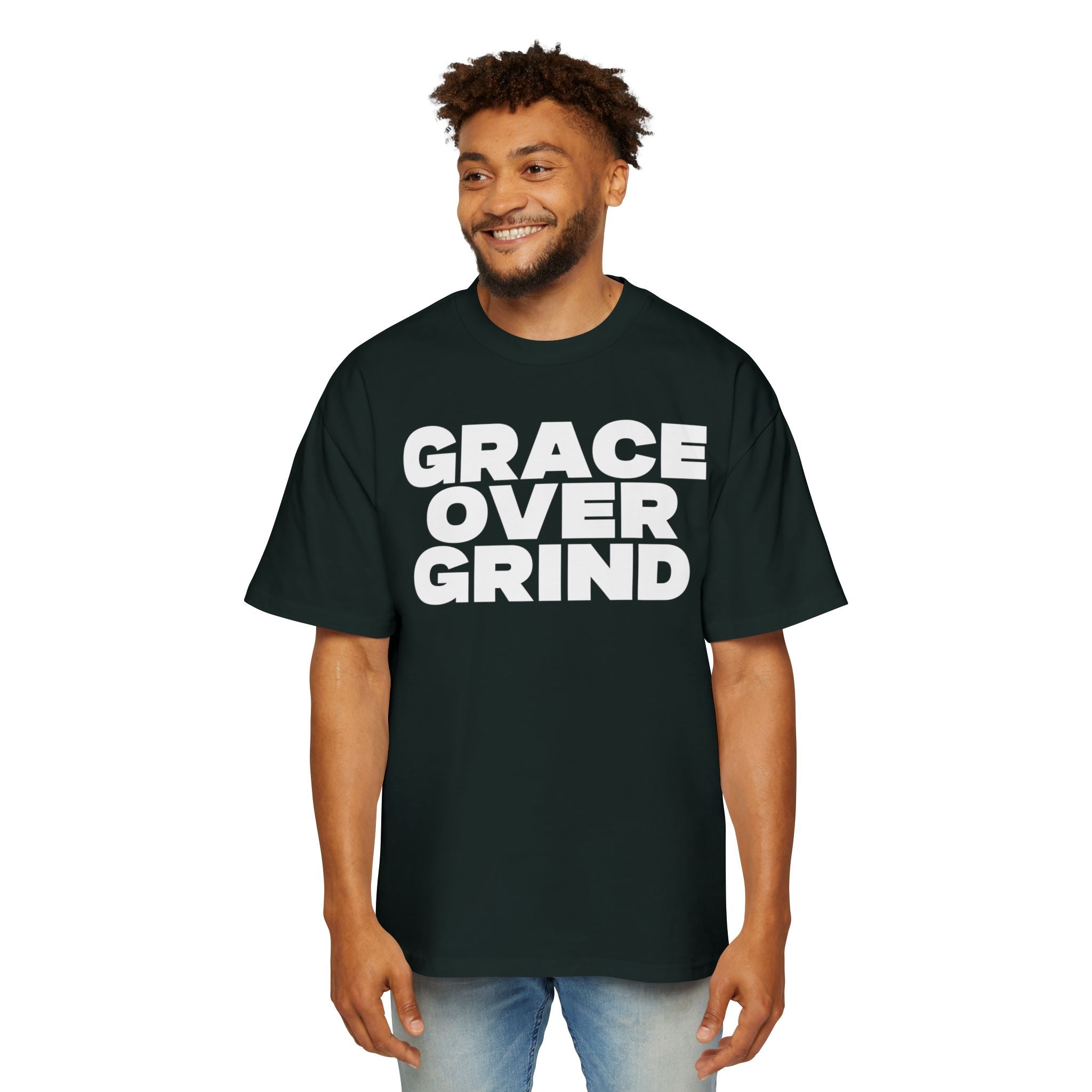 Grace Over Grind Men's Heavy Oversized Tee