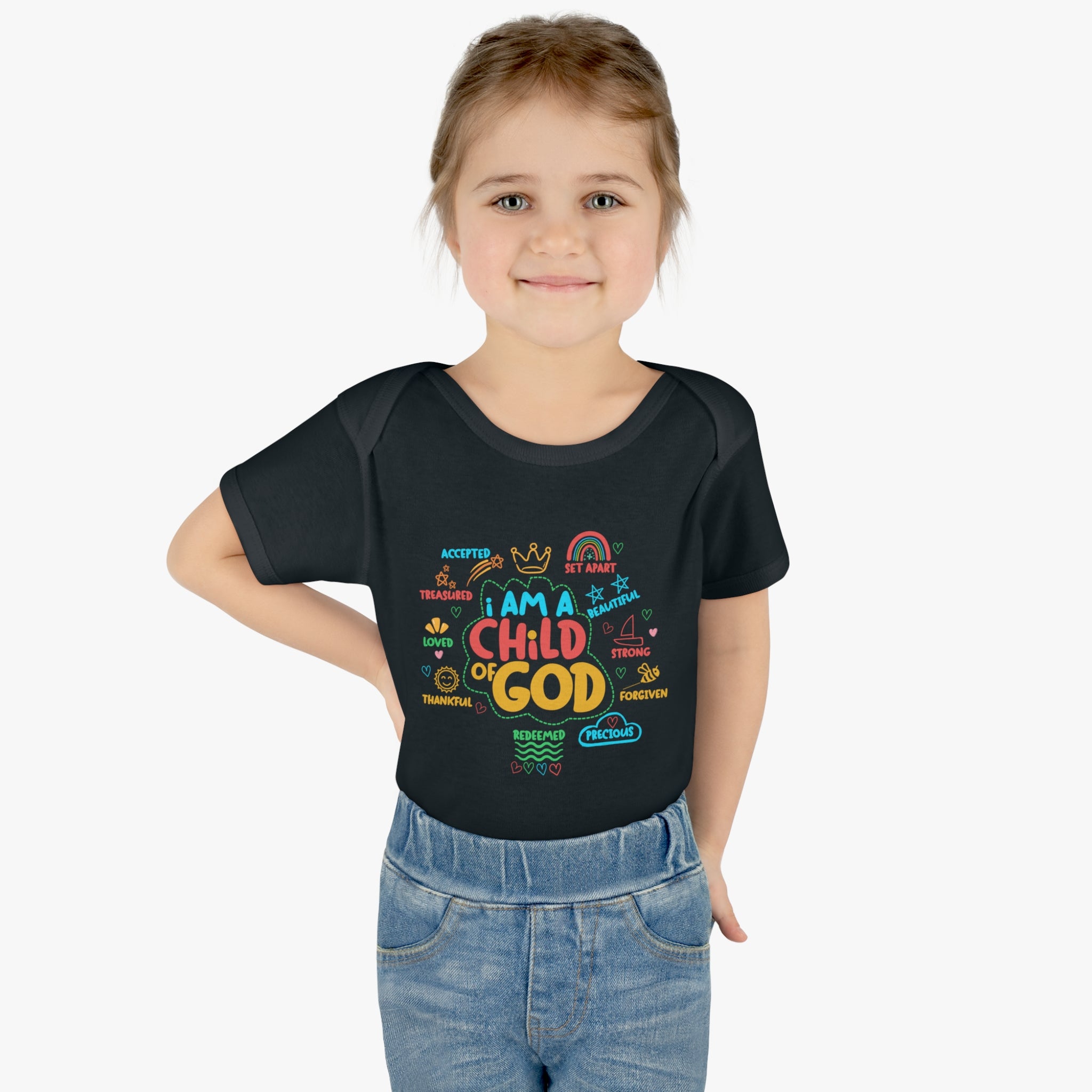 "I am a Child of God" Infant Baby Rib Bodysuit - Start Their Faith Journey Early!