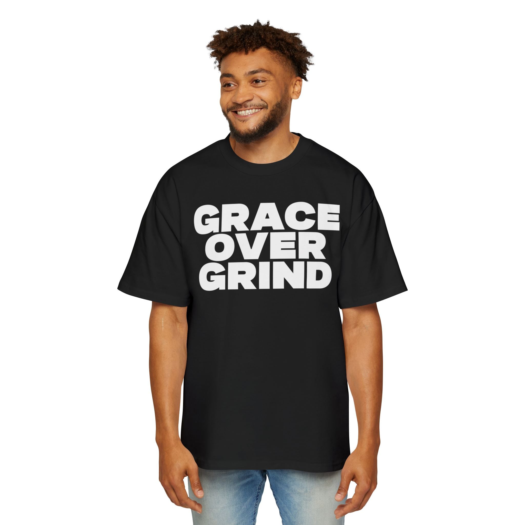 Grace Over Grind Men's Heavy Oversized Tee