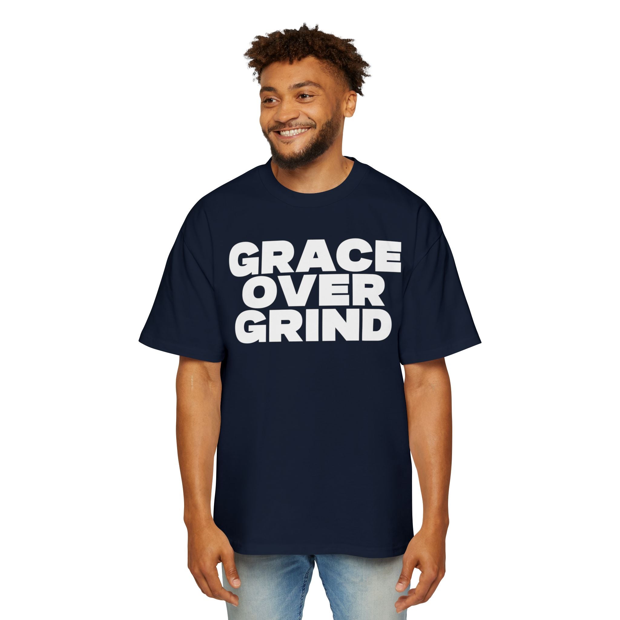 Grace Over Grind Men's Heavy Oversized Tee