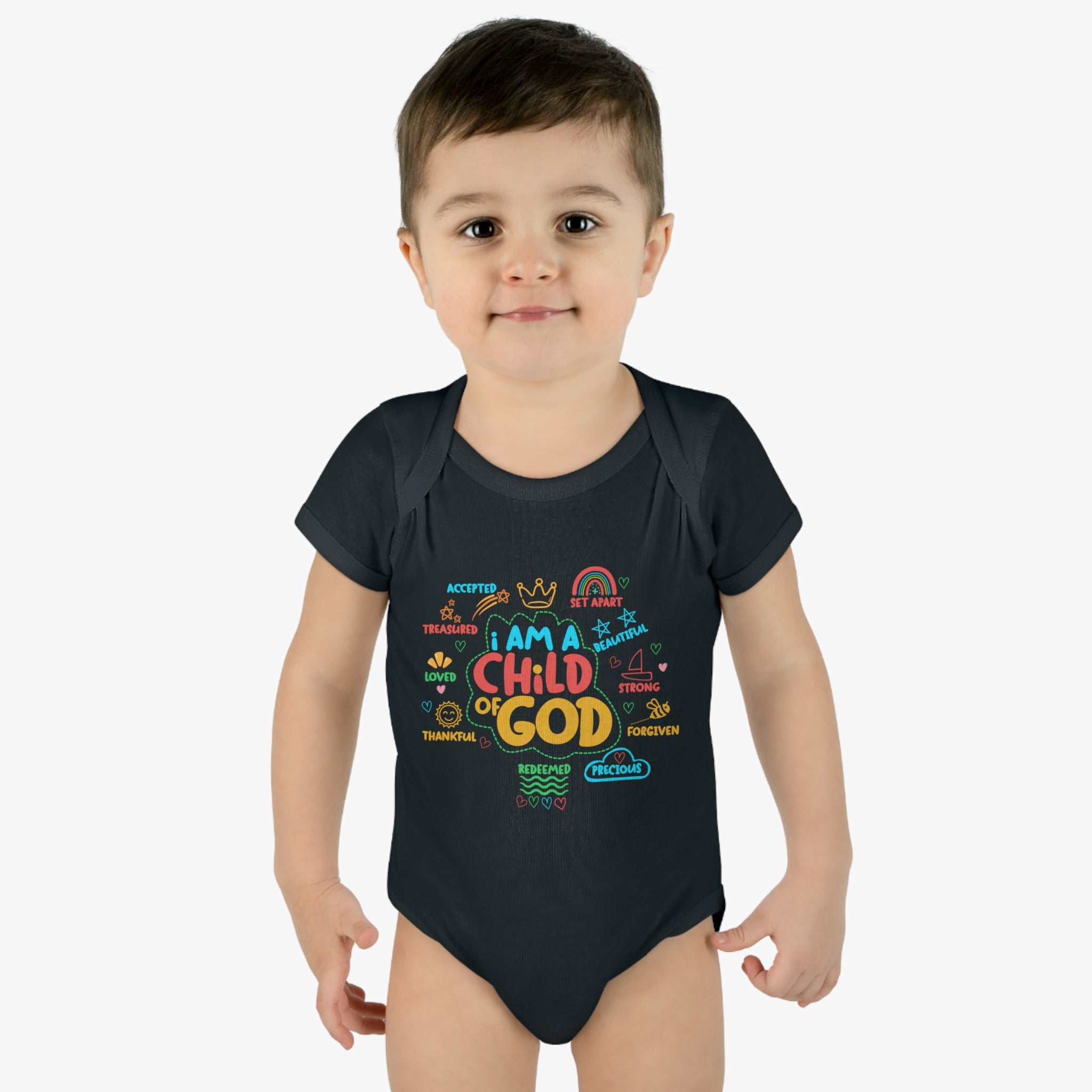"I am a Child of God" Infant Baby Rib Bodysuit - Start Their Faith Journey Early!