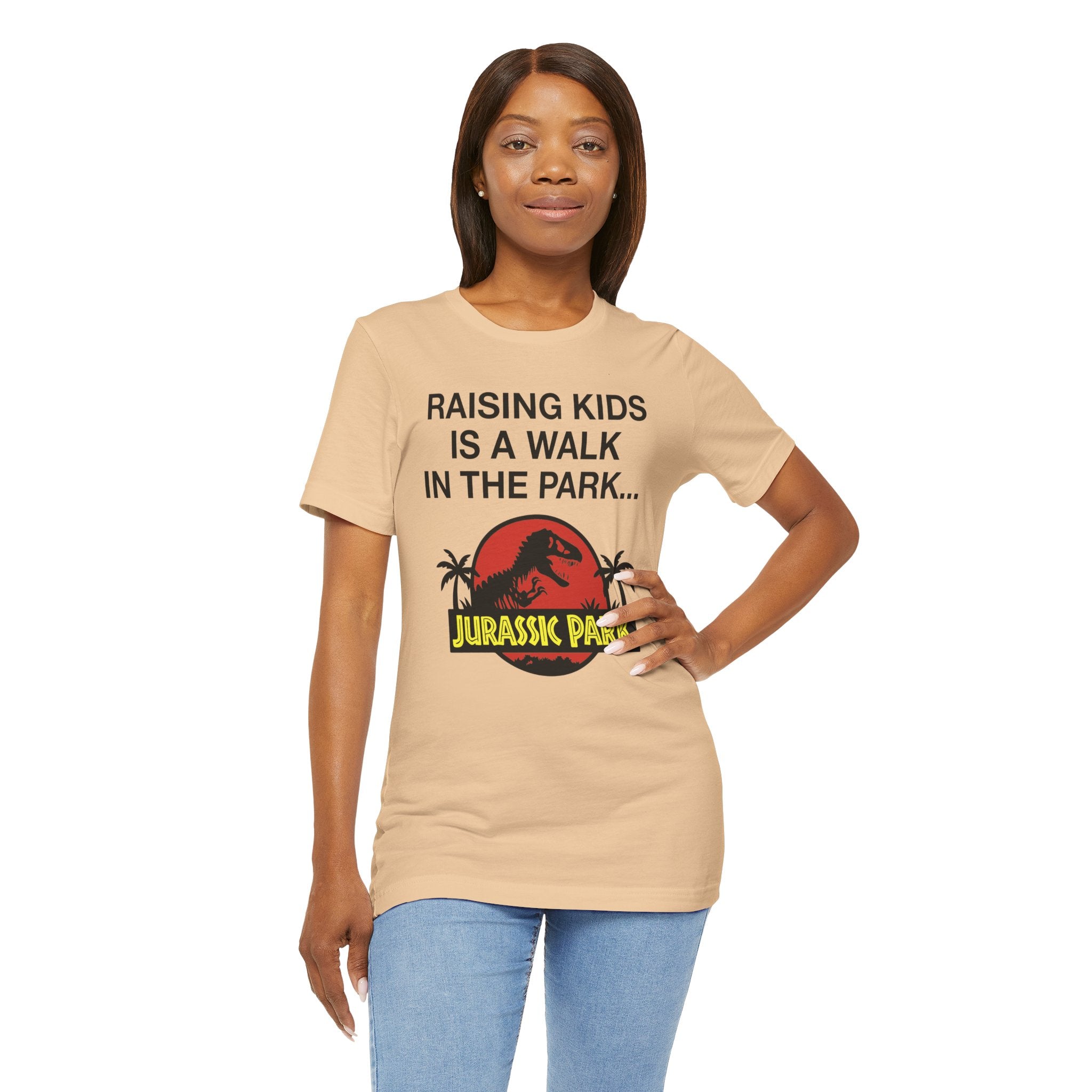 “Raising Kids Is a Walk in the Park… Jurassic Park” Funny Parenting T-Shirt