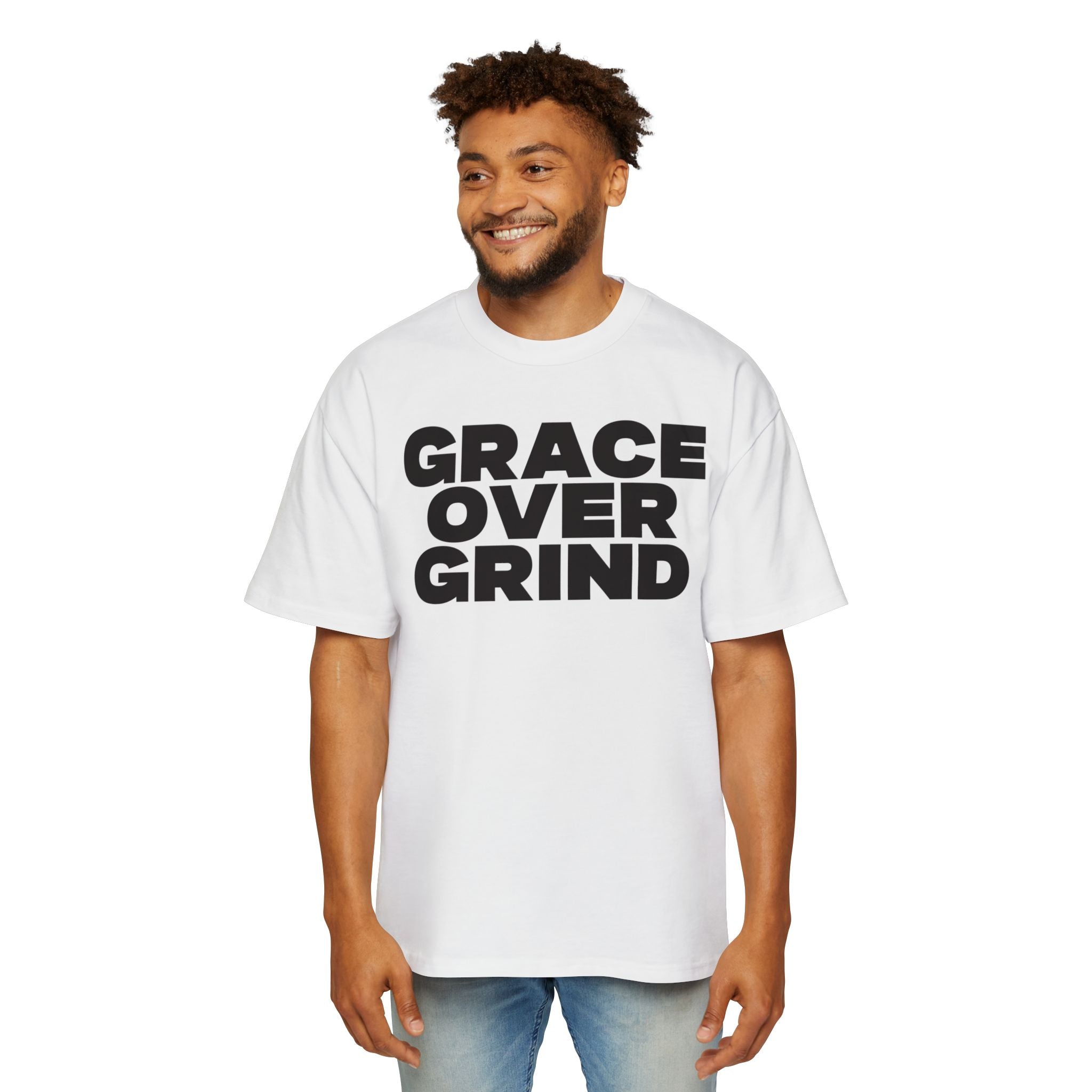Grace Over Grind Men's Heavy Oversized Tee