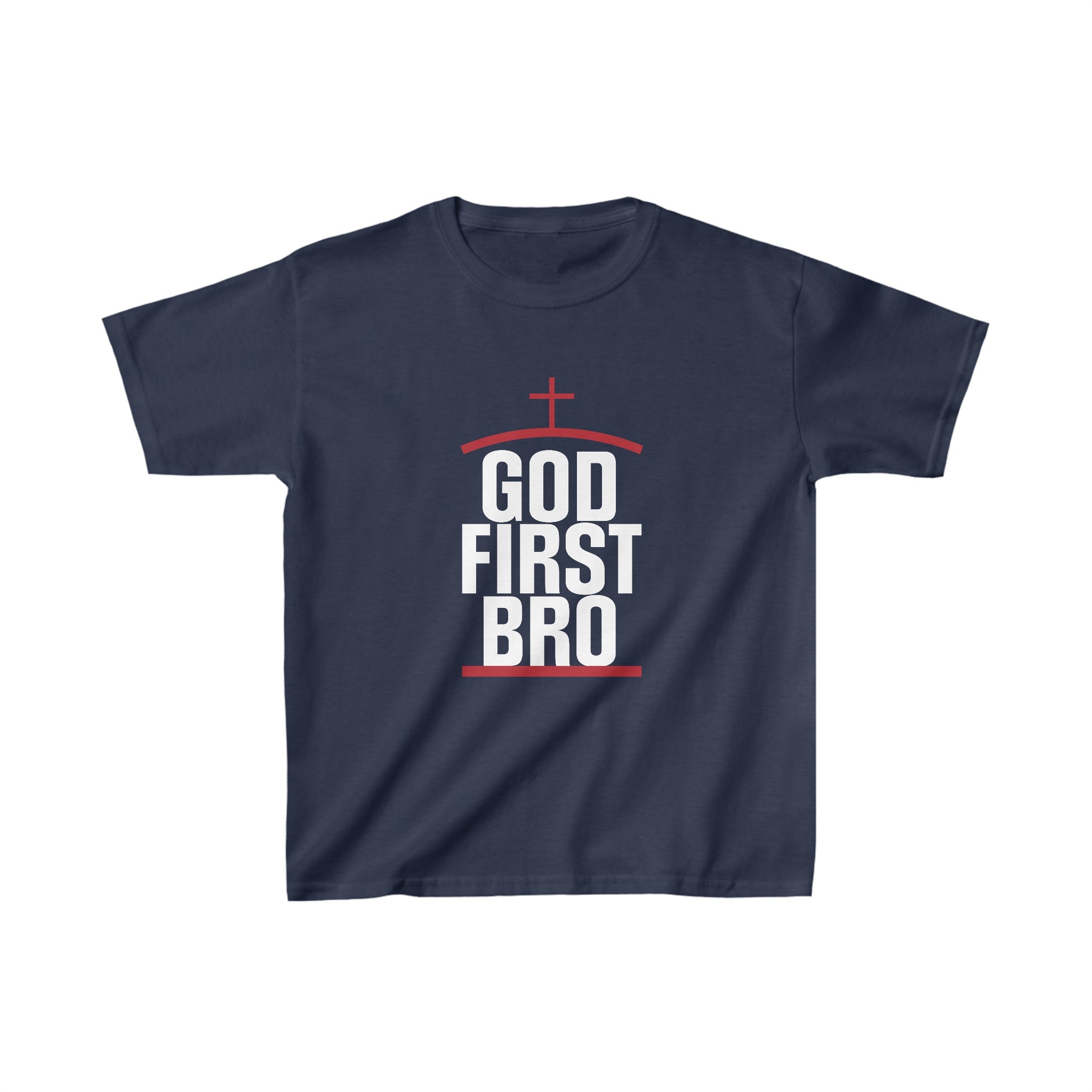 "God First" Kids Heavy Cotton™ Tee - Start Them Young, Start Them Right!