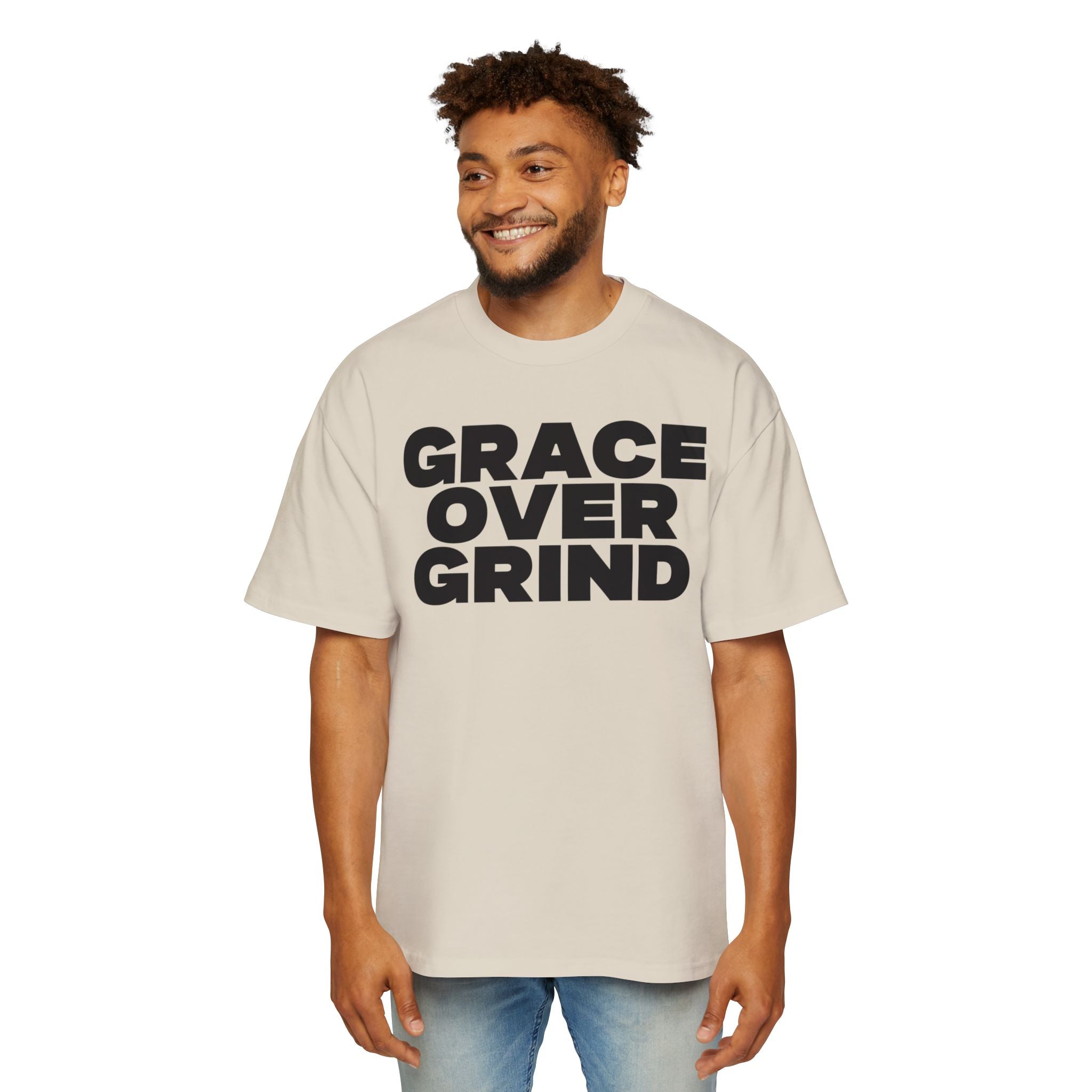 Grace Over Grind Men's Heavy Oversized Tee